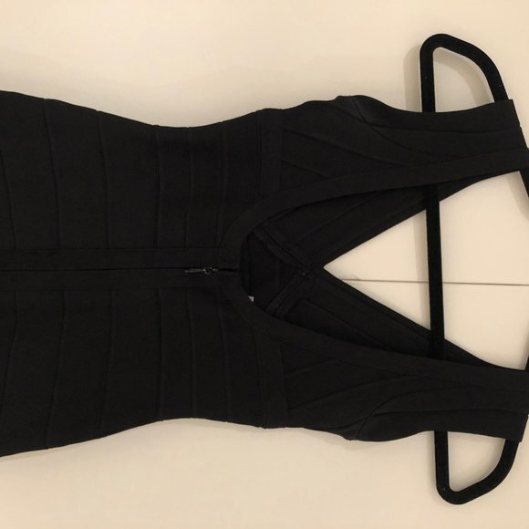 Herve Leger V-Neck Bandage Dress - Picture 3 of 4